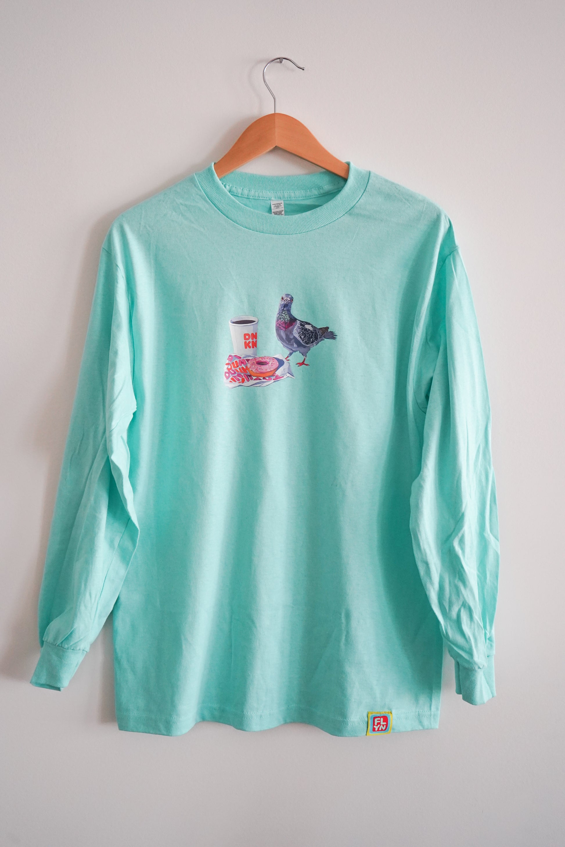 Pigeons run on donuts long-sleeve shirt FlynHats