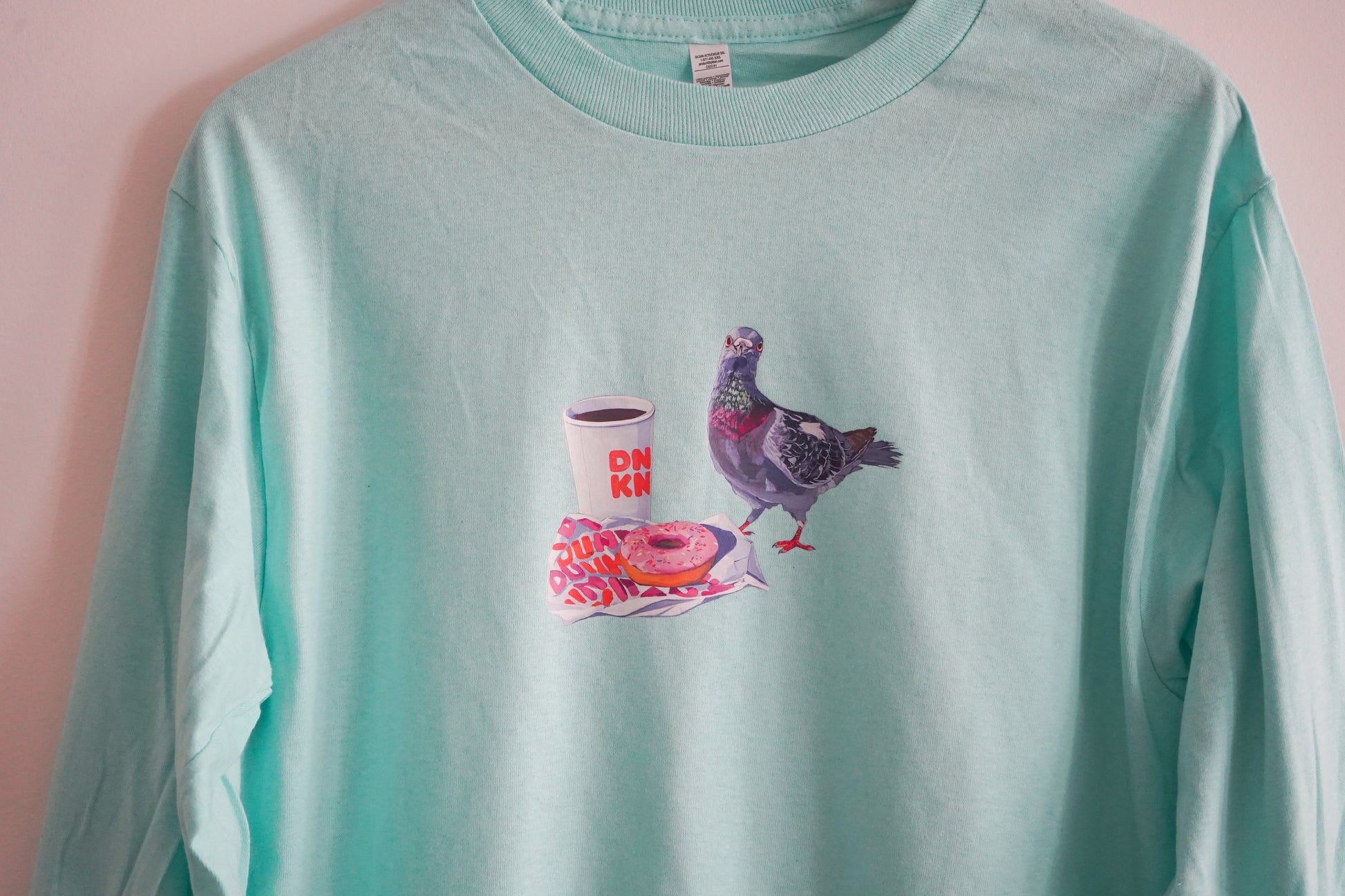 Pigeons run on donuts long-sleeve shirt FlynHats