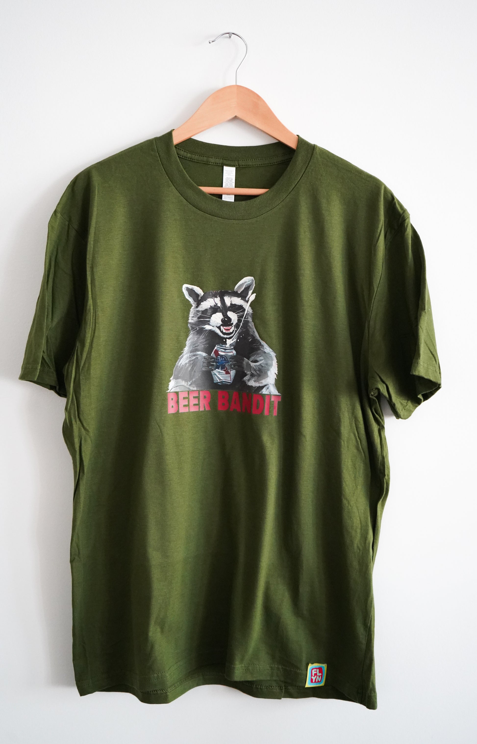 Beer Bandit olive green t-shirt FlynHats