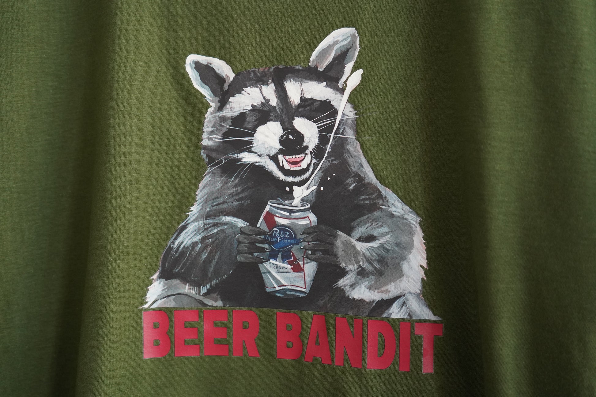 Beer Bandit olive green t-shirt FlynHats