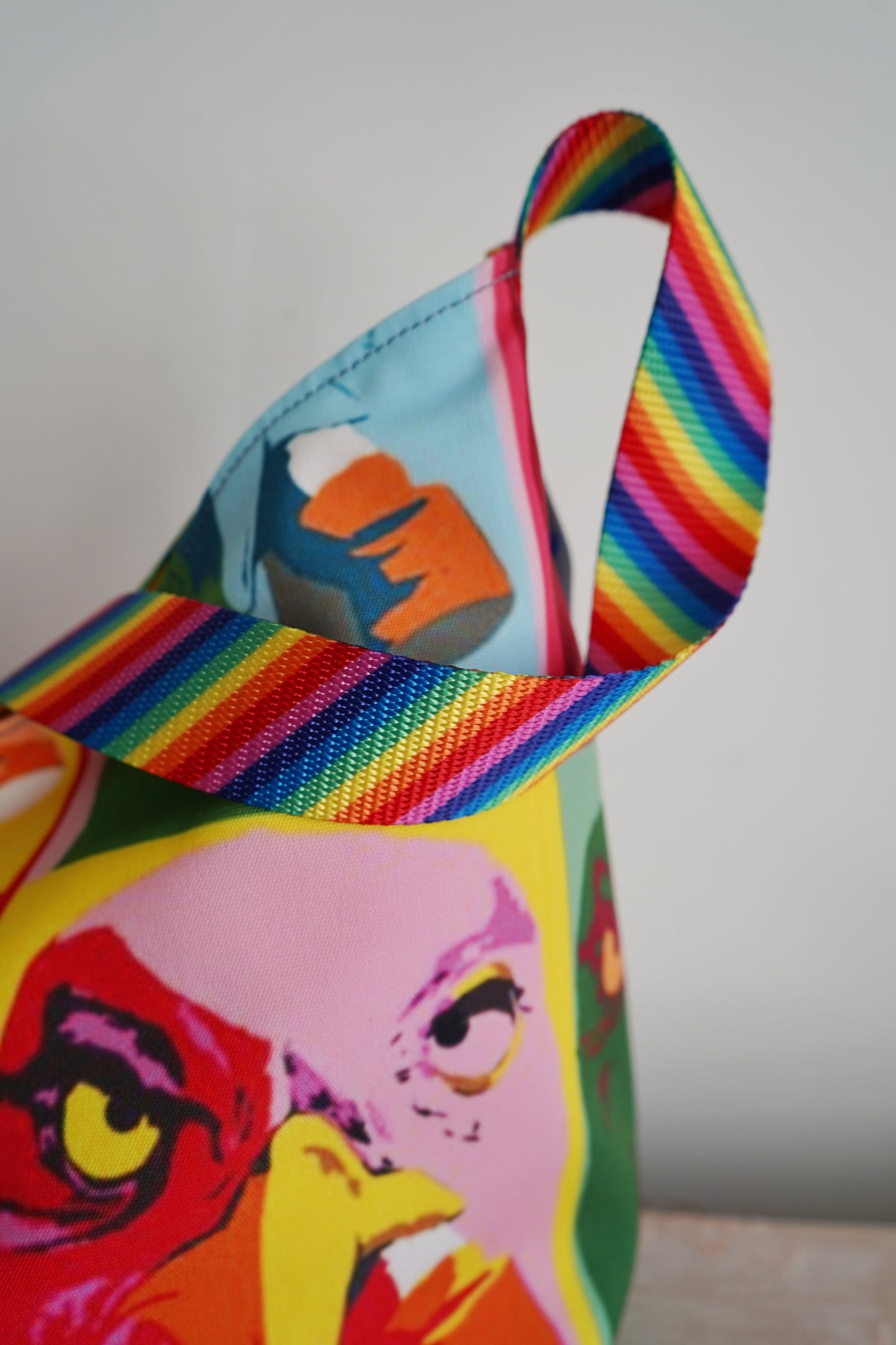 Seagull with Cig Rainbow Strap 4 accessory bag Flyn_Costello_Art