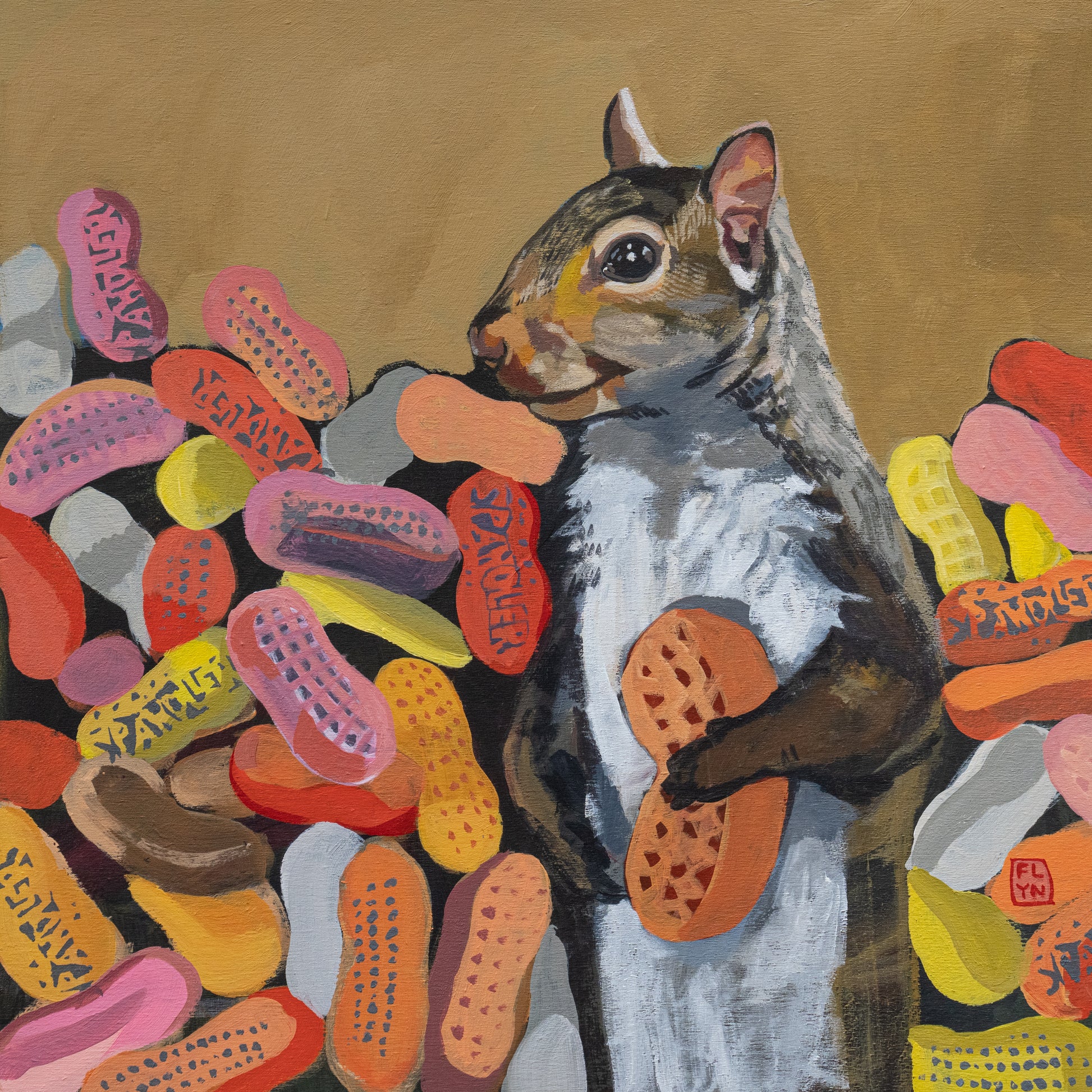 Peanut Squirrel Card postcards FlynHats
