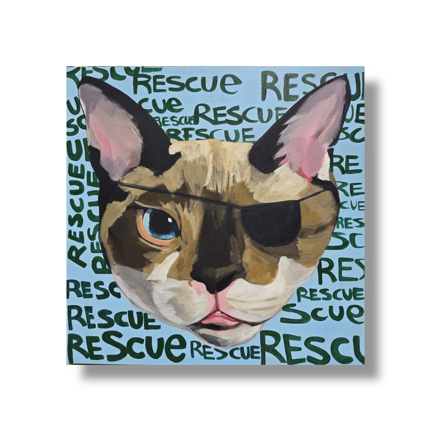 RESCUE The One Eyed Cat Sticker Stickers FlynHats