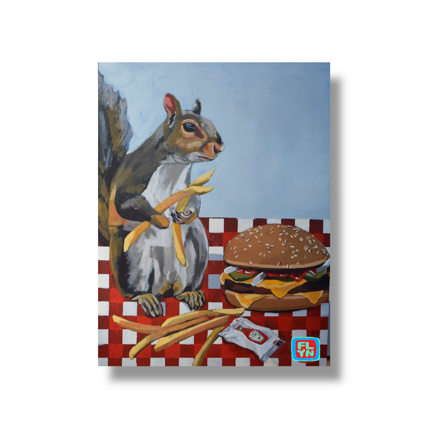 Squirrel Burger Sticker Stickers Flyn_Costello_Art