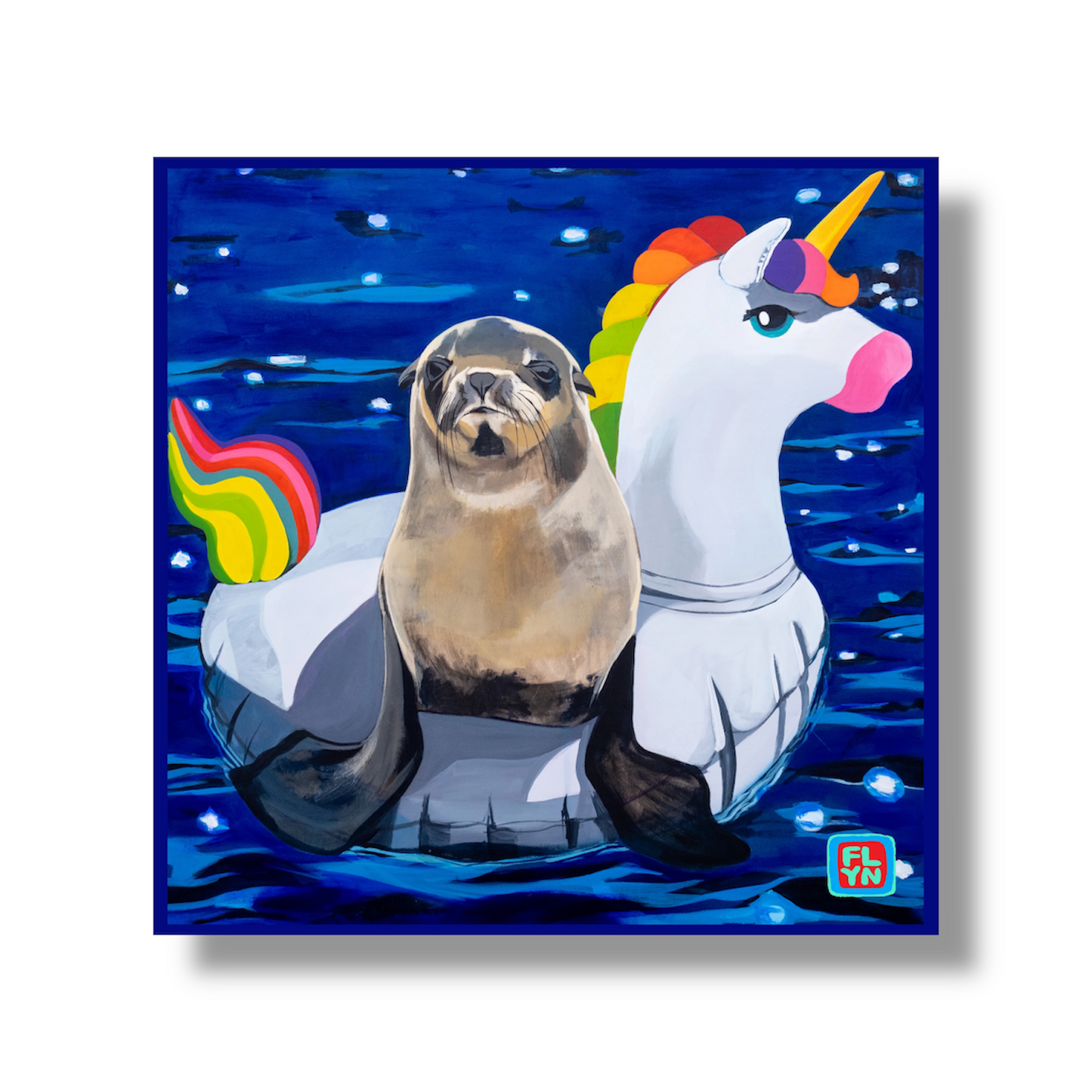 Unicorn Drifter Square Sticker Stickers FlynHats