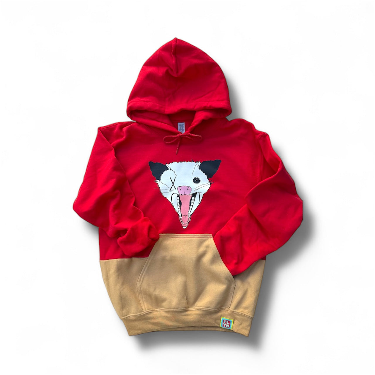 ONE OFF 2 Tone Hoodies Size Small SUPER LIMITED FlynHats S RED/CAMEL