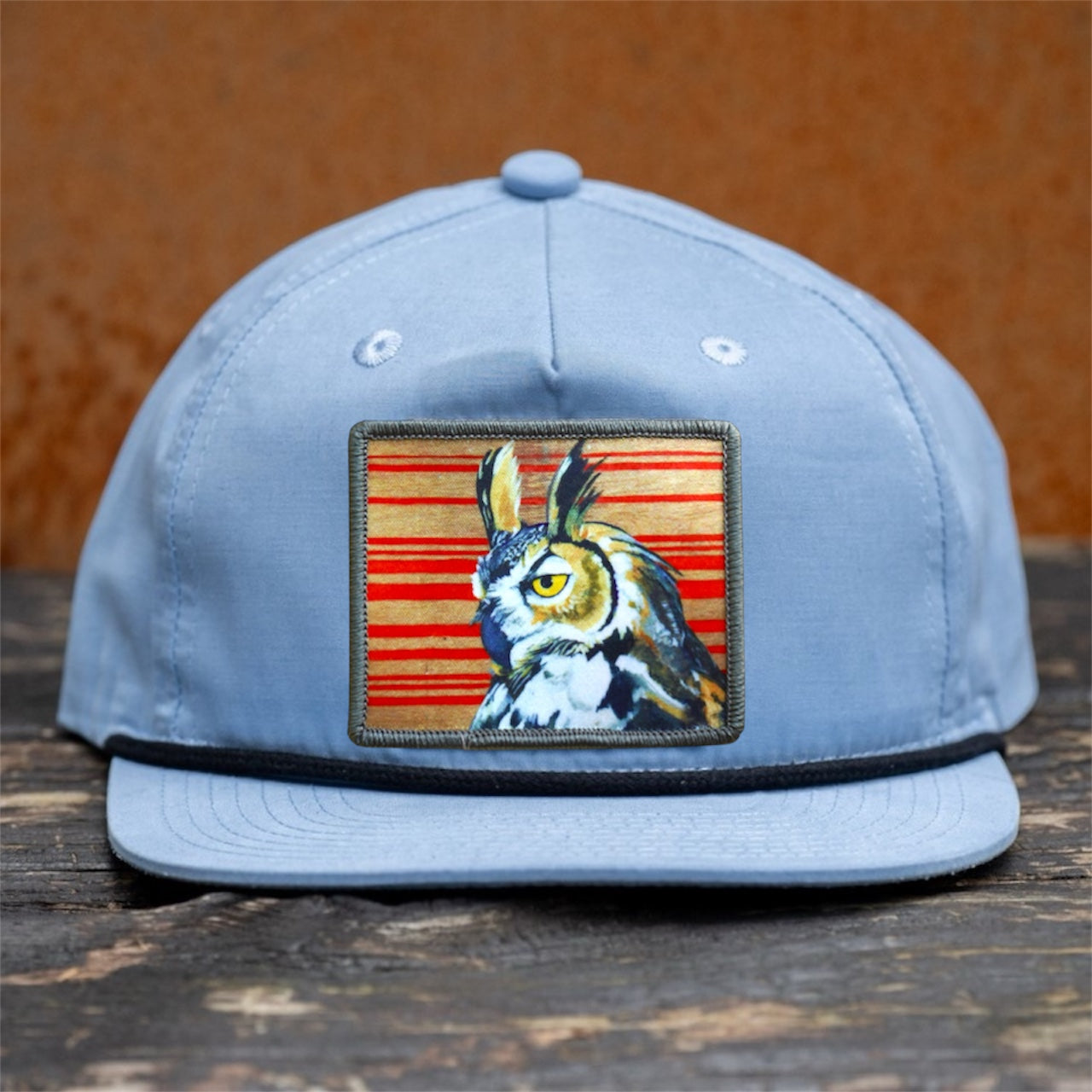 Sky/Black Rope Cap
