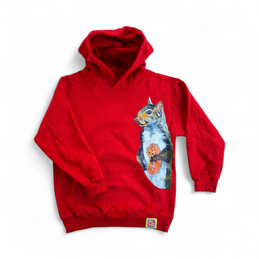 Peanut Squirrel Red Youth Sweatshirt Hoodie FlynHats
