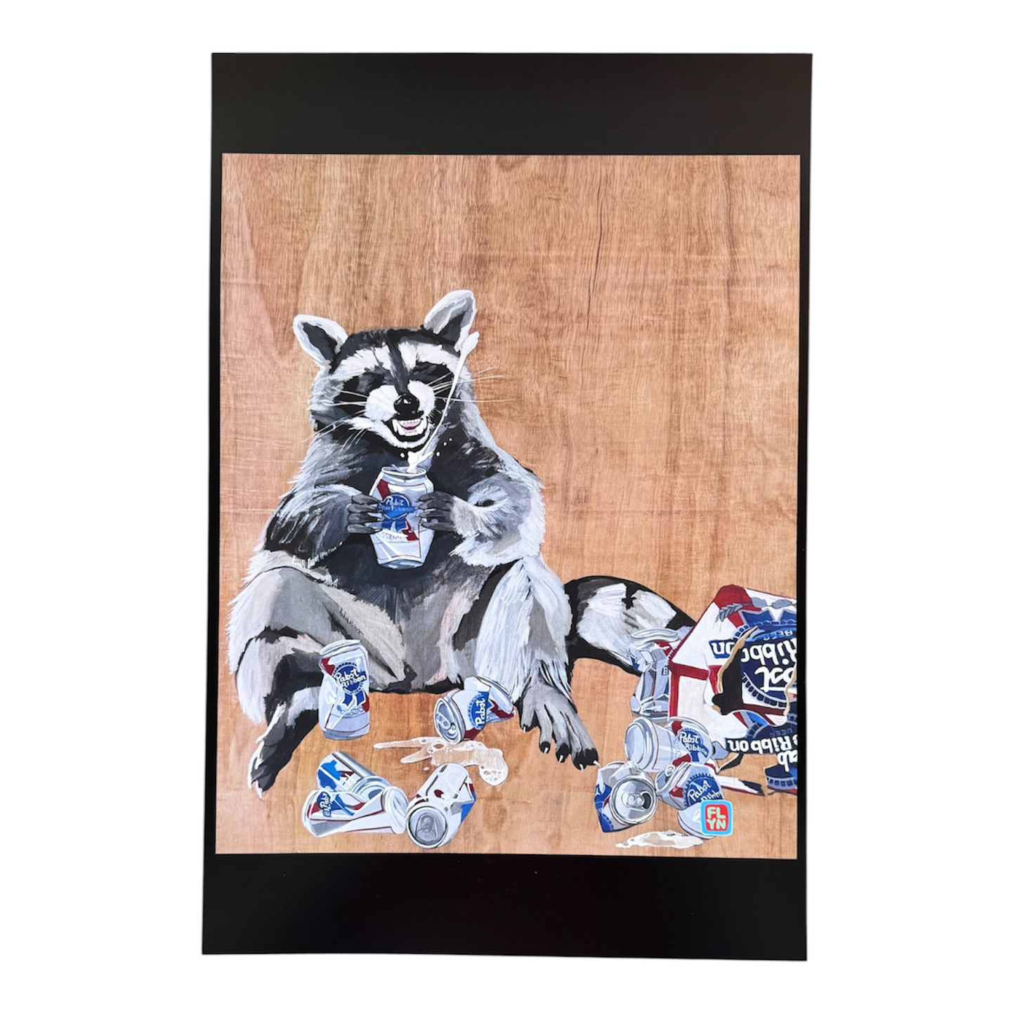 BEER BANDIT Raccoon Print Prints Flyn_Costello_Art
