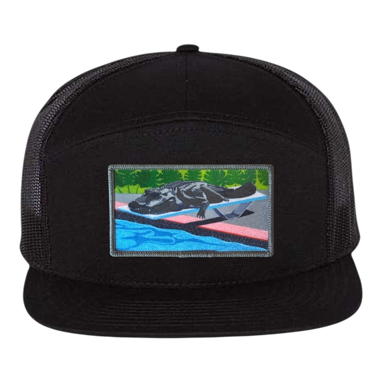 Pool Party Canceled Seven Panel Hat Hats FlynHats Black