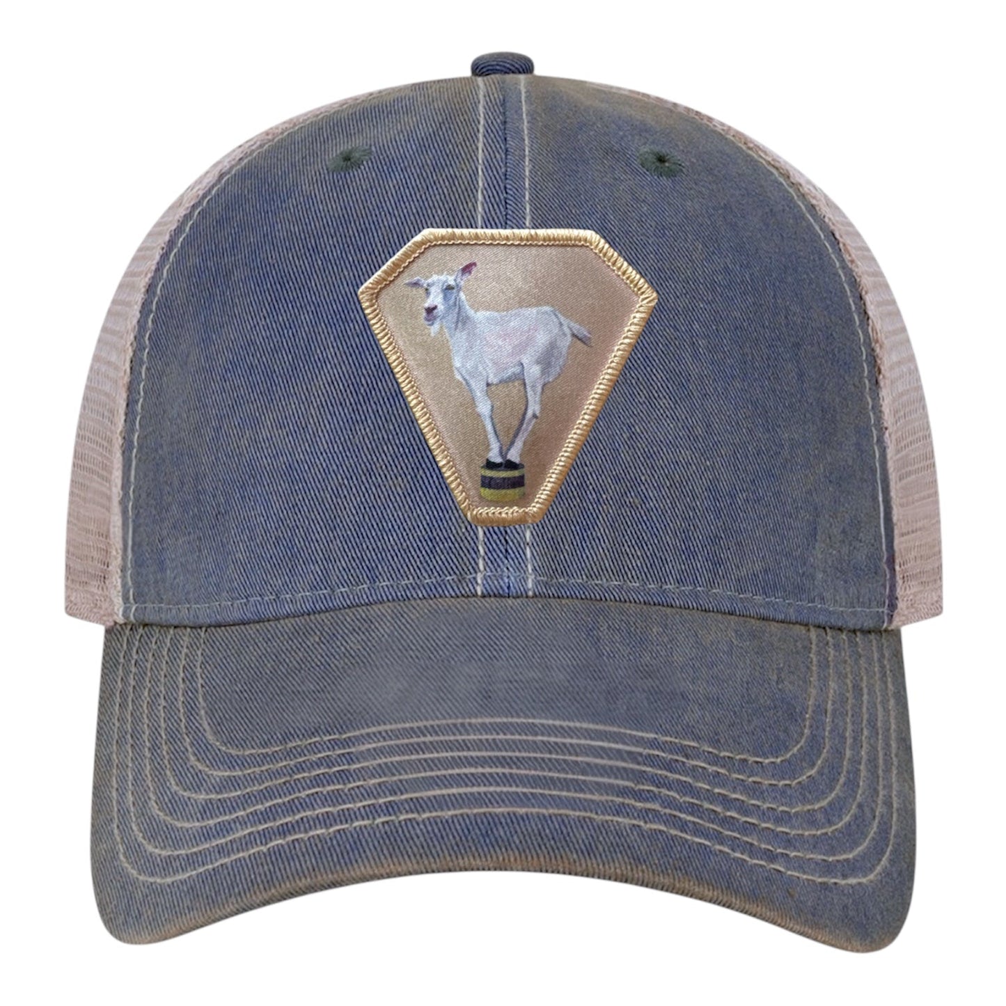 Diamond Goat Trucker Hat Hats FlynHats Navy/Khaki