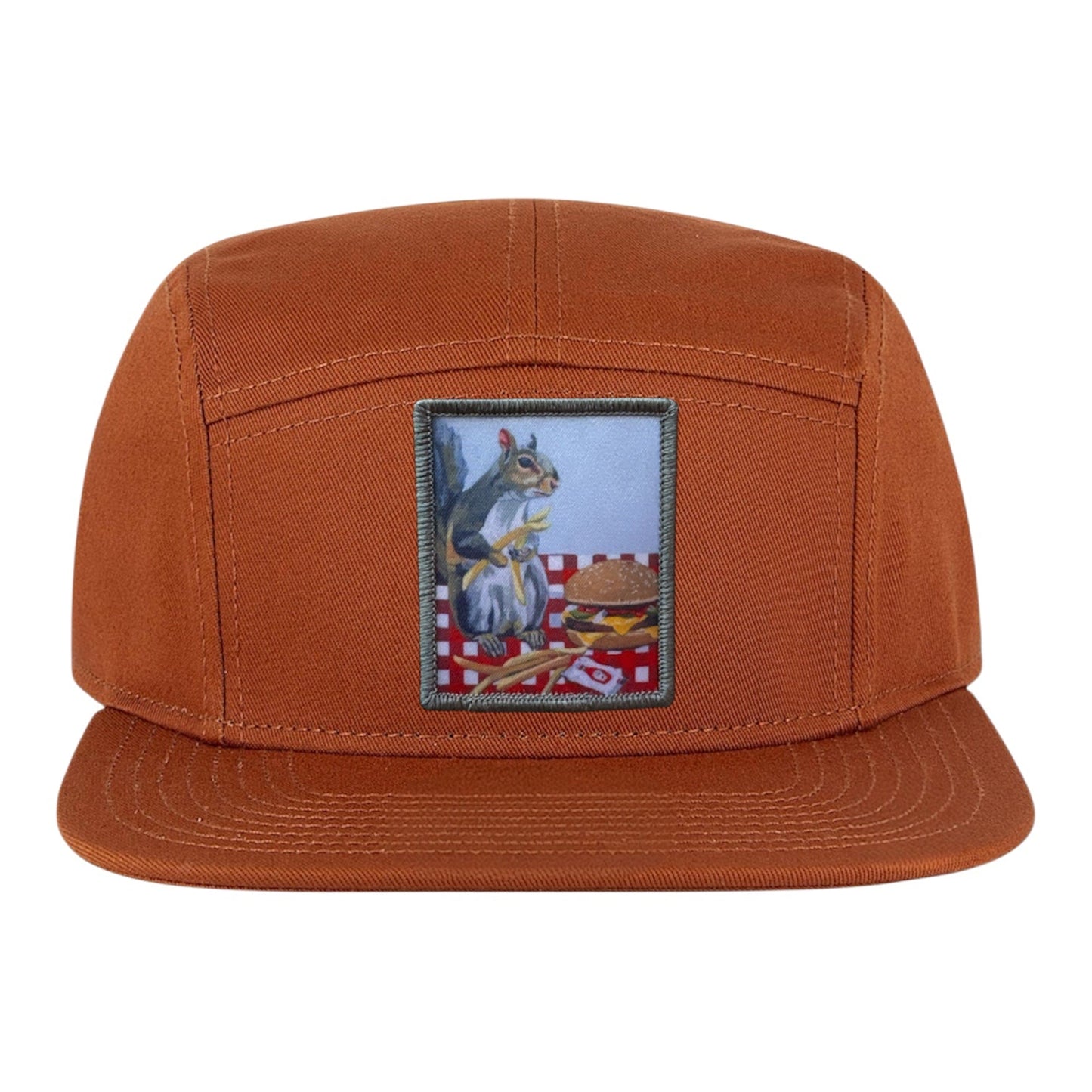 Squirrel Burger Camper Hat Hats FlynHats Orange