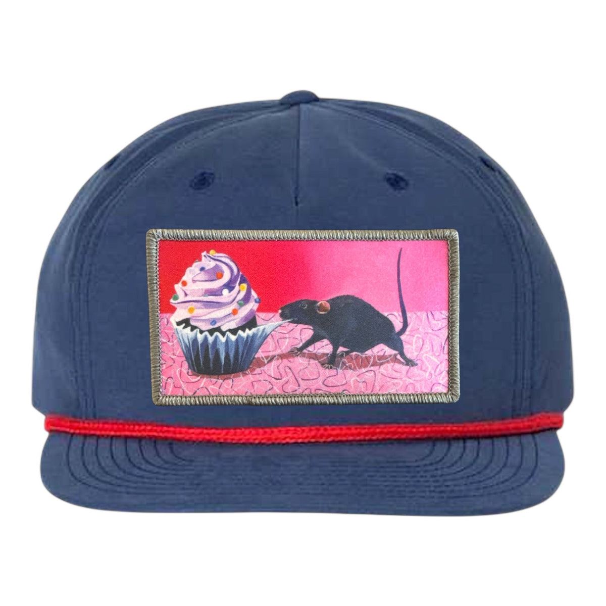 Rats Got My Cake Rope Cap Hats FlynHats Navy/Red