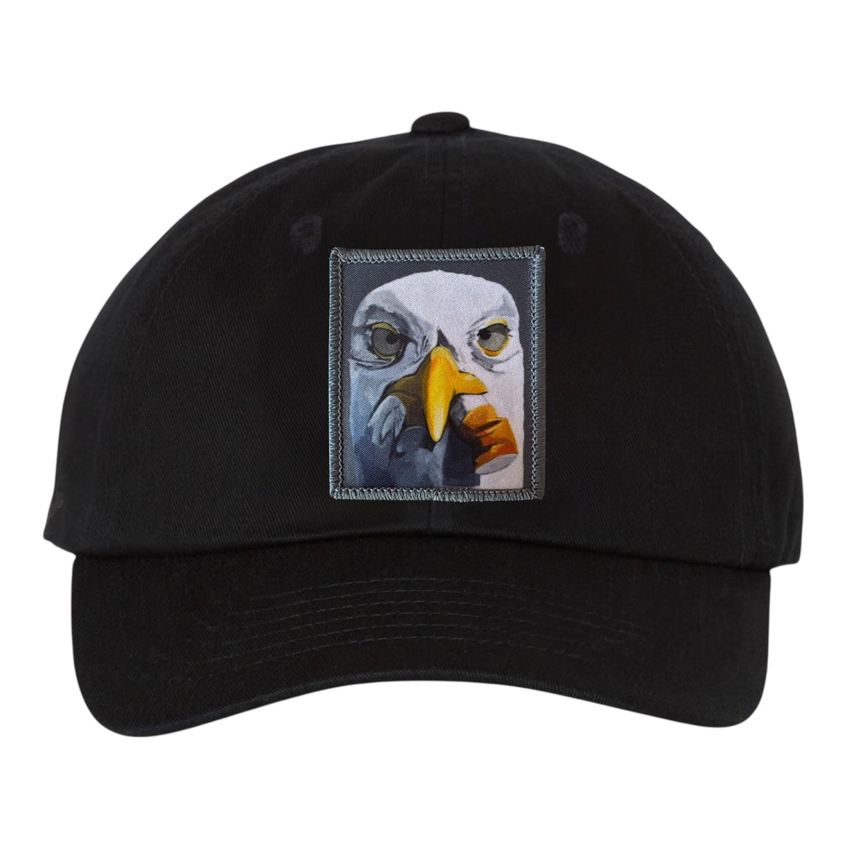 Seagull With Cig Dad Hat Hats FlynHats Eco-Washed Black