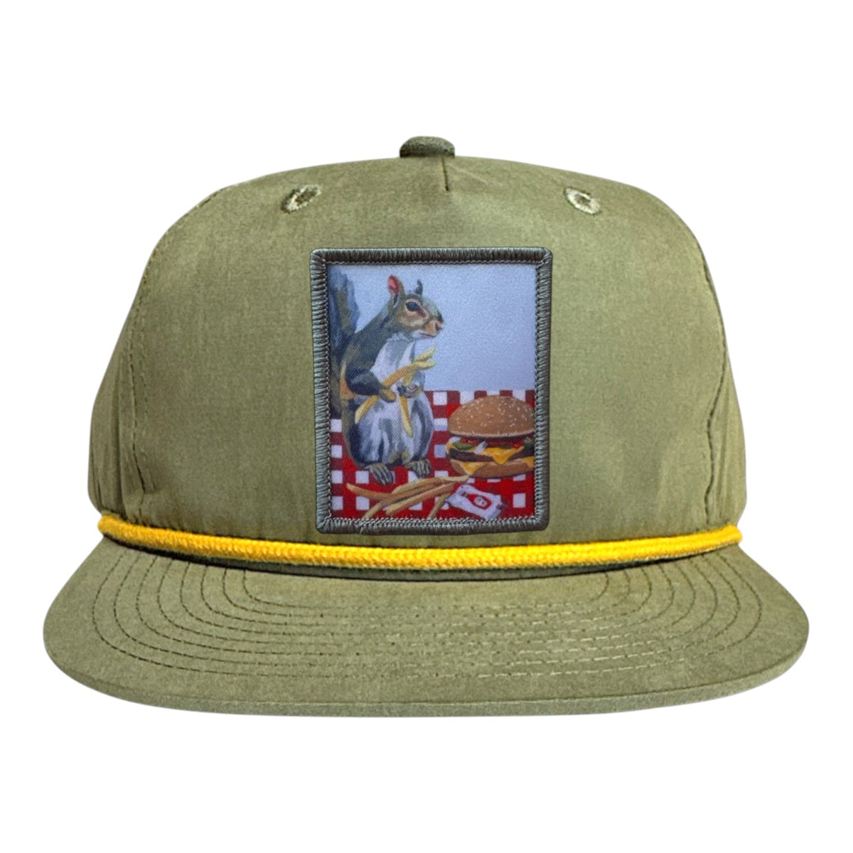 Squirrel Burger Rope Cap Hats FlynHats Loden/Gold