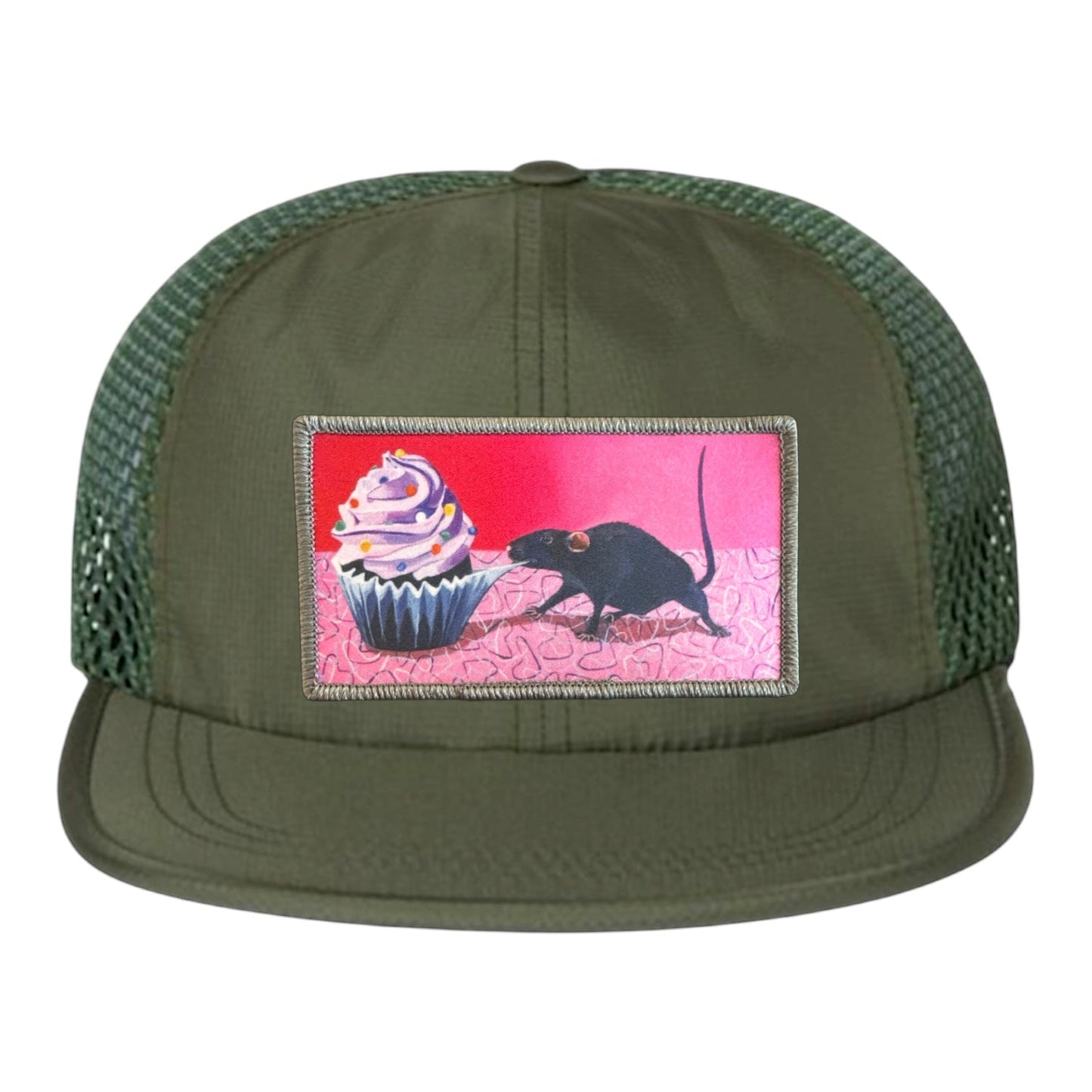 Rats Got My Cake Wideset Mesh Cap Hats FlynHats Olive