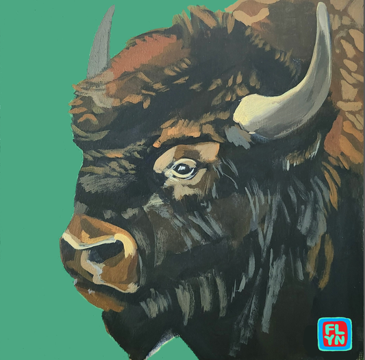 Bison Sticker Stickers FlynHats 2"x2"
