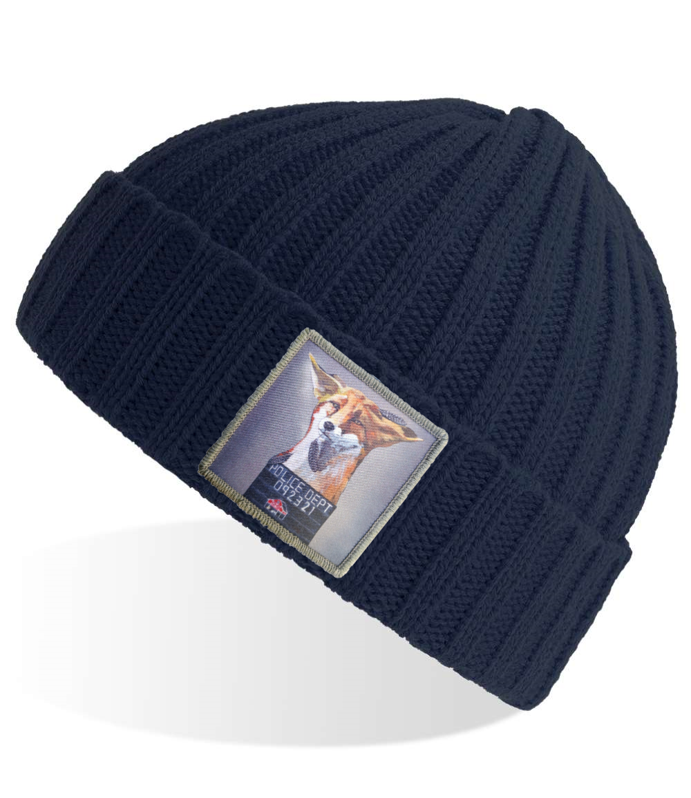The Usual Suspects: Fox Sustainable Cable Knit Beanie - Navy