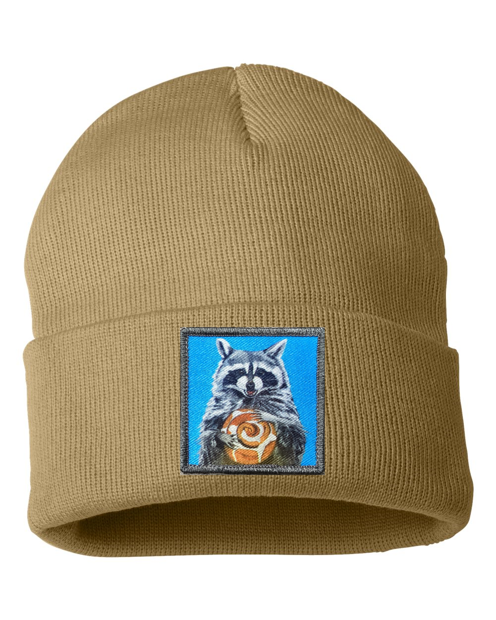 Cinnabun Bandit Raccoon Beanie Hats FlynHats Camel