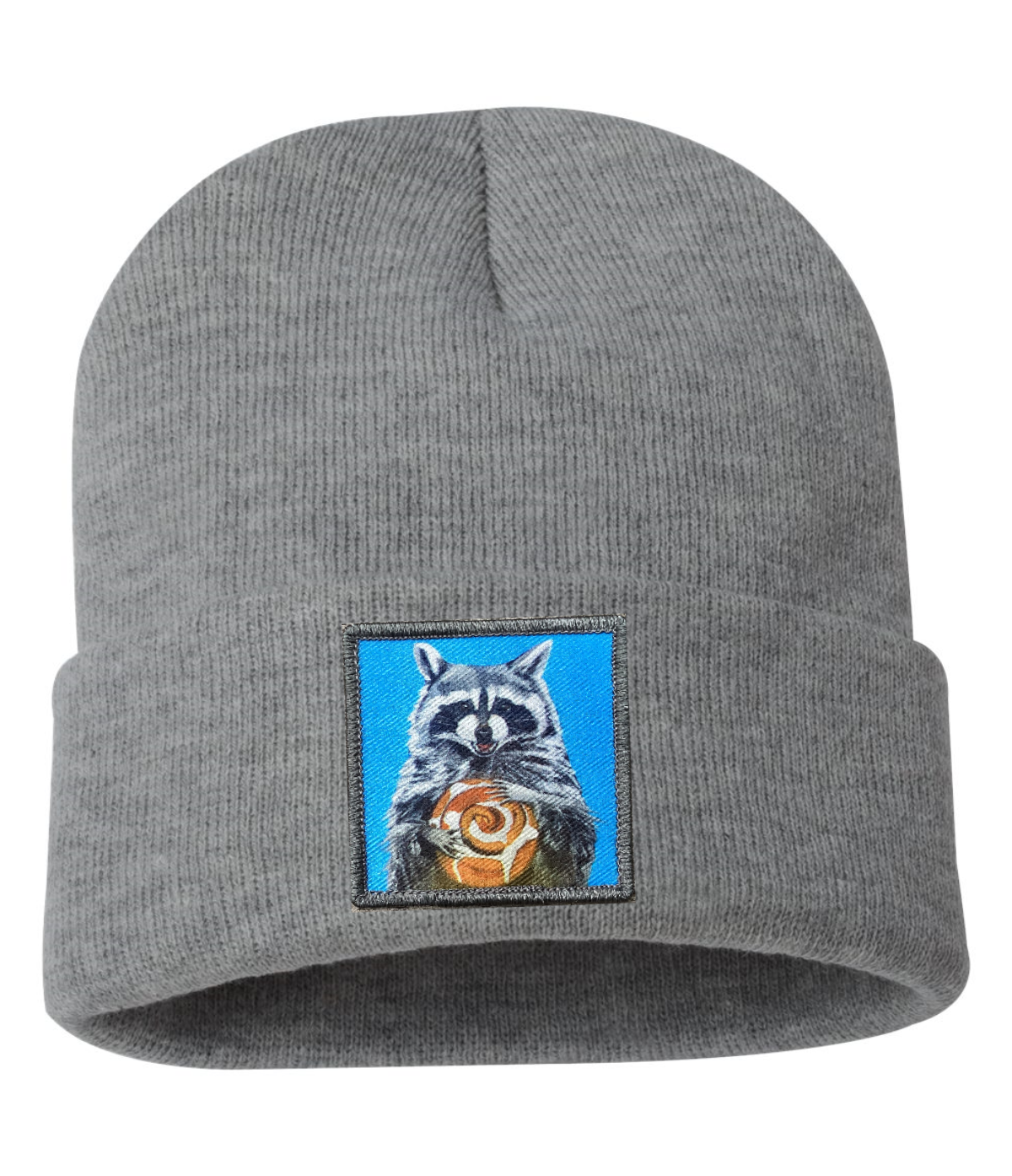 Cinnabun Bandit Raccoon Beanie Hats FlynHats Grey