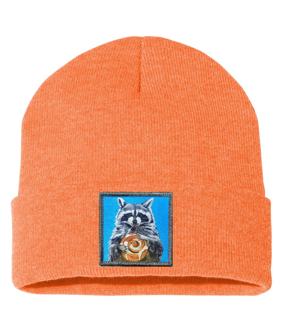 Cinnabun Bandit Raccoon Beanie Hats FlynHats Heather Orange