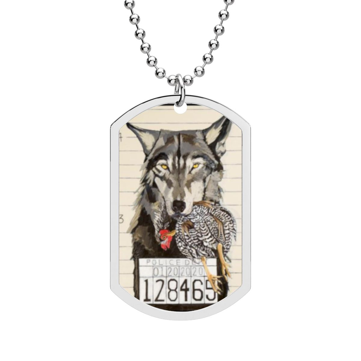 Usual Suspects: Wolf Stainless Steel Dog Tag
