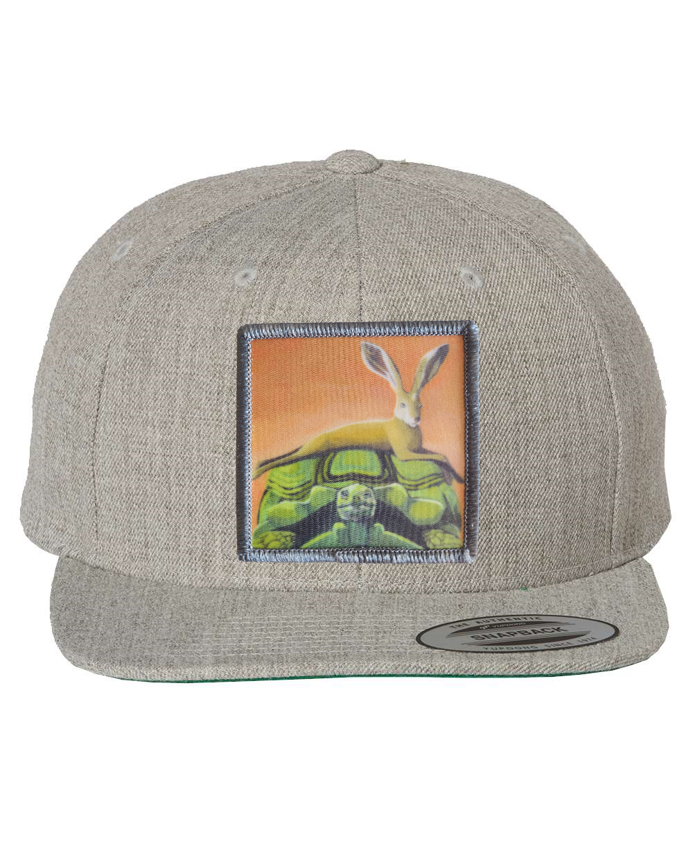 Heather Grey Snapback Hats Flyn Costello The Tortoise by a Hare