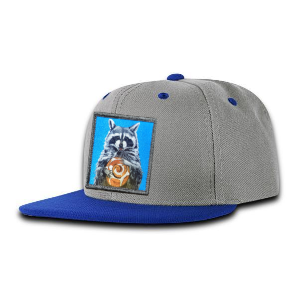 Kids Grey/Blue Trucker Hats FlynHats Cinnabun Bandit