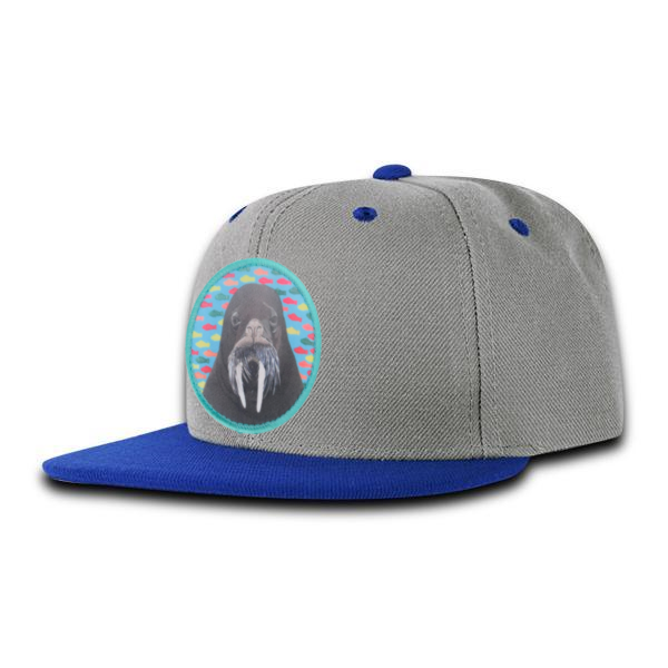 Kids Grey/Blue Trucker Hats FlynHats Walrus