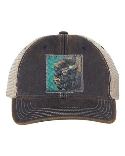 Navy/ Khaki Trucker Cap Hats FlynHats Bison