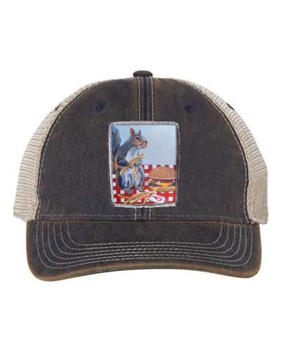 Navy/ Khaki Trucker Cap Hats FlynHats Squirrel Burger
