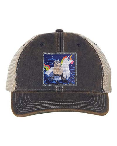 Navy/ Khaki Trucker Cap Hats FlynHats Unicorn Drifter