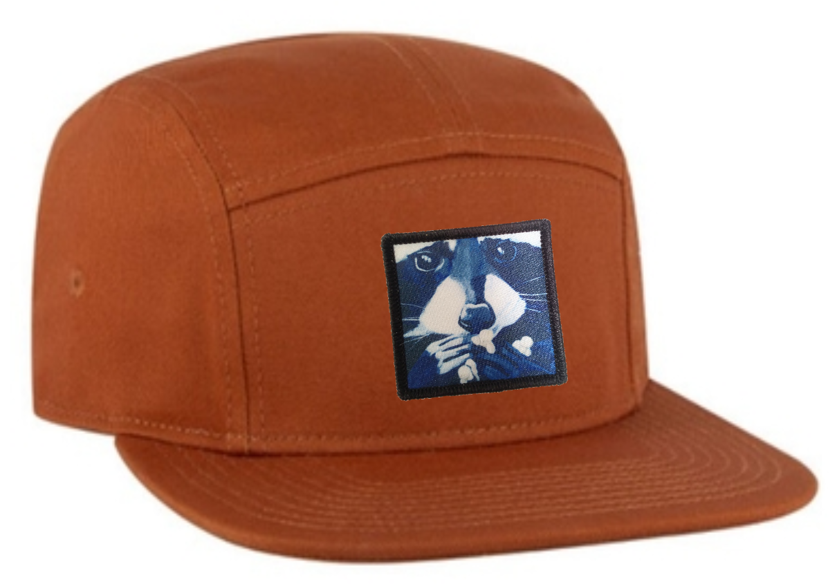 Orange Camper Hat Hats FlynHats Racoon Pop