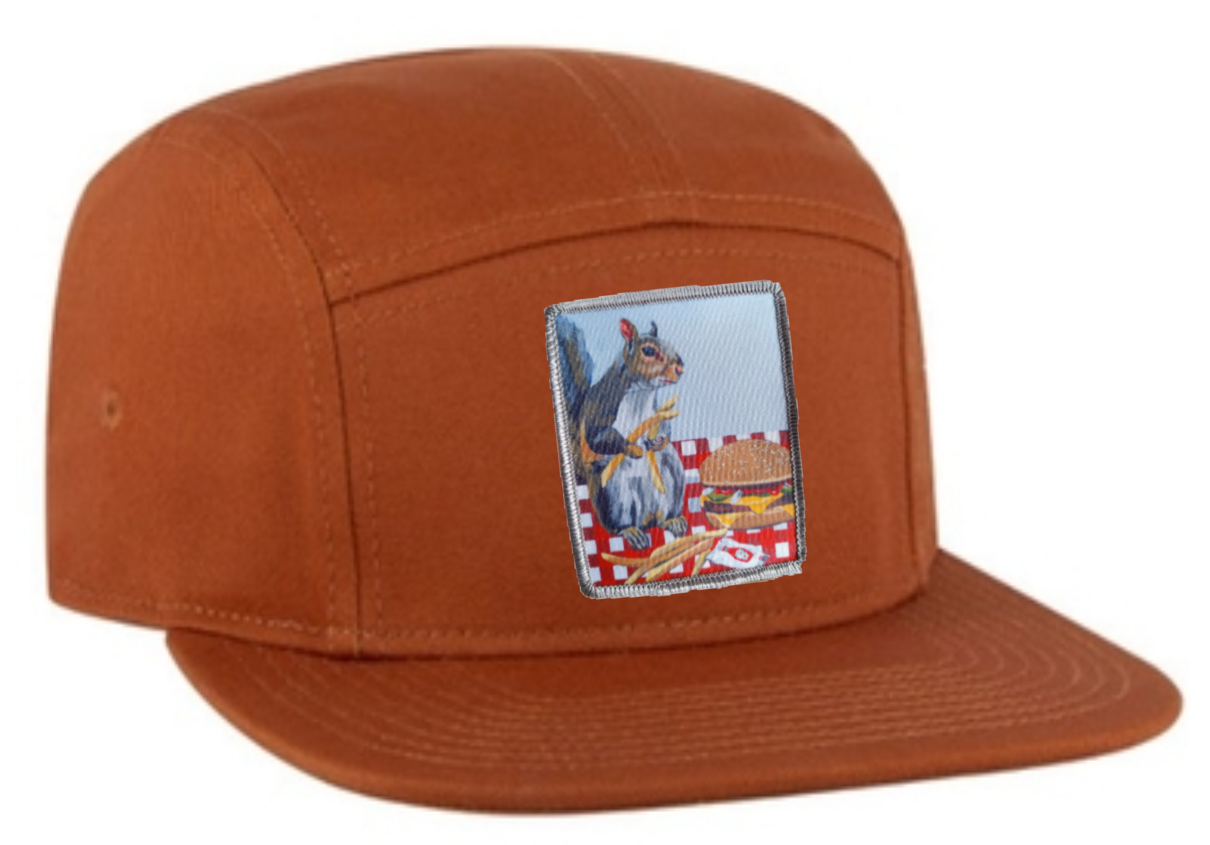 Orange Camper Hat Hats FlynHats Squirrel Burger