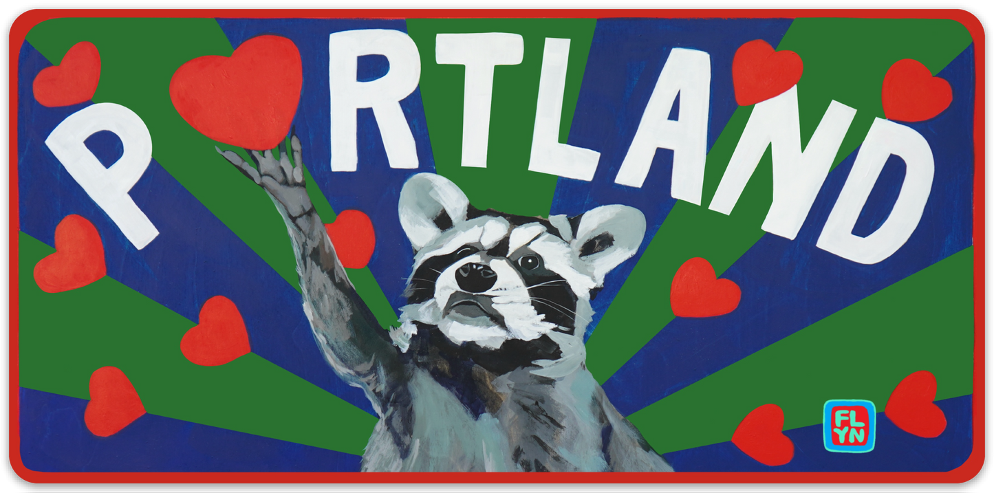 Portland Racoon sticker Stickers Flyn Costello