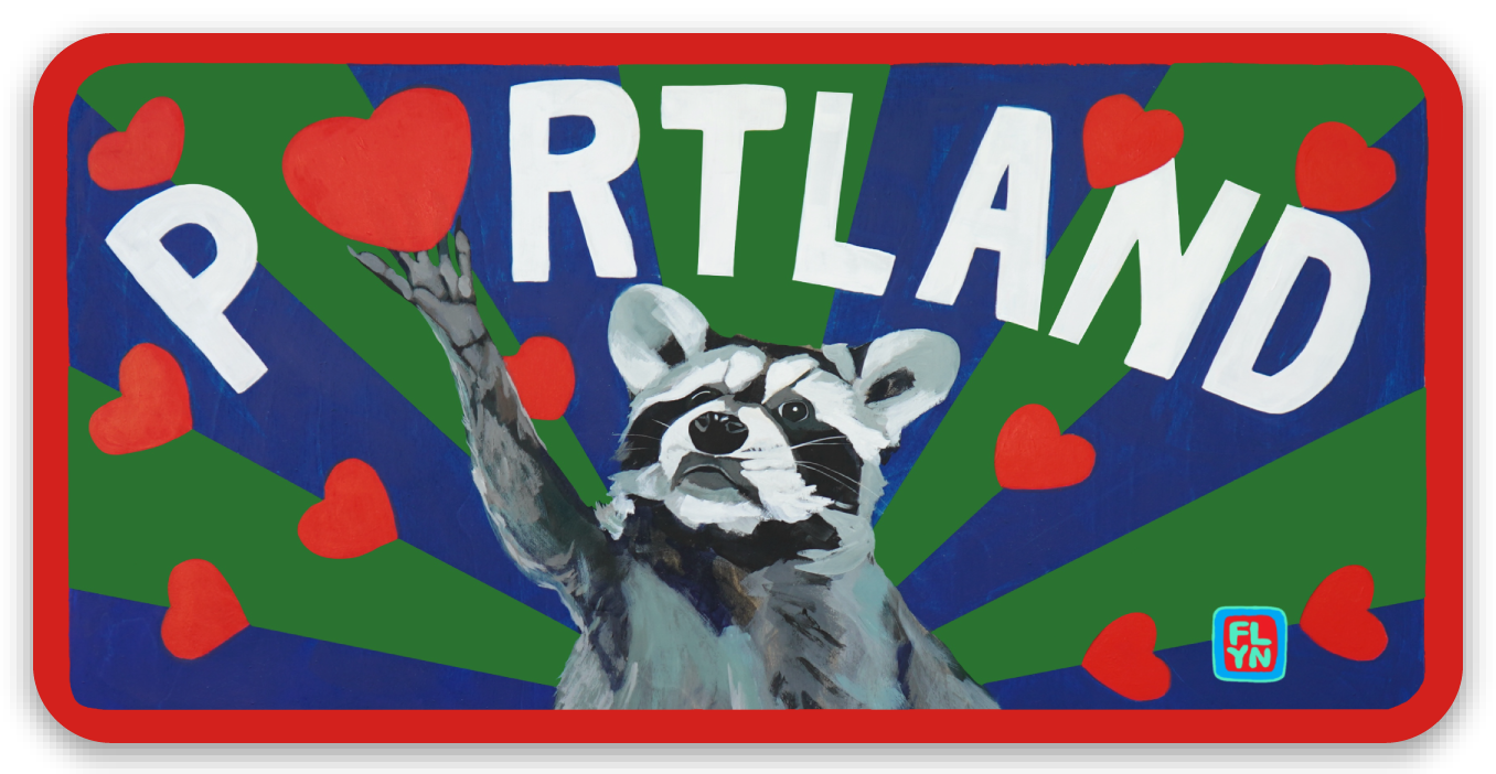 Portland Racoon sticker Stickers Flyn Costello