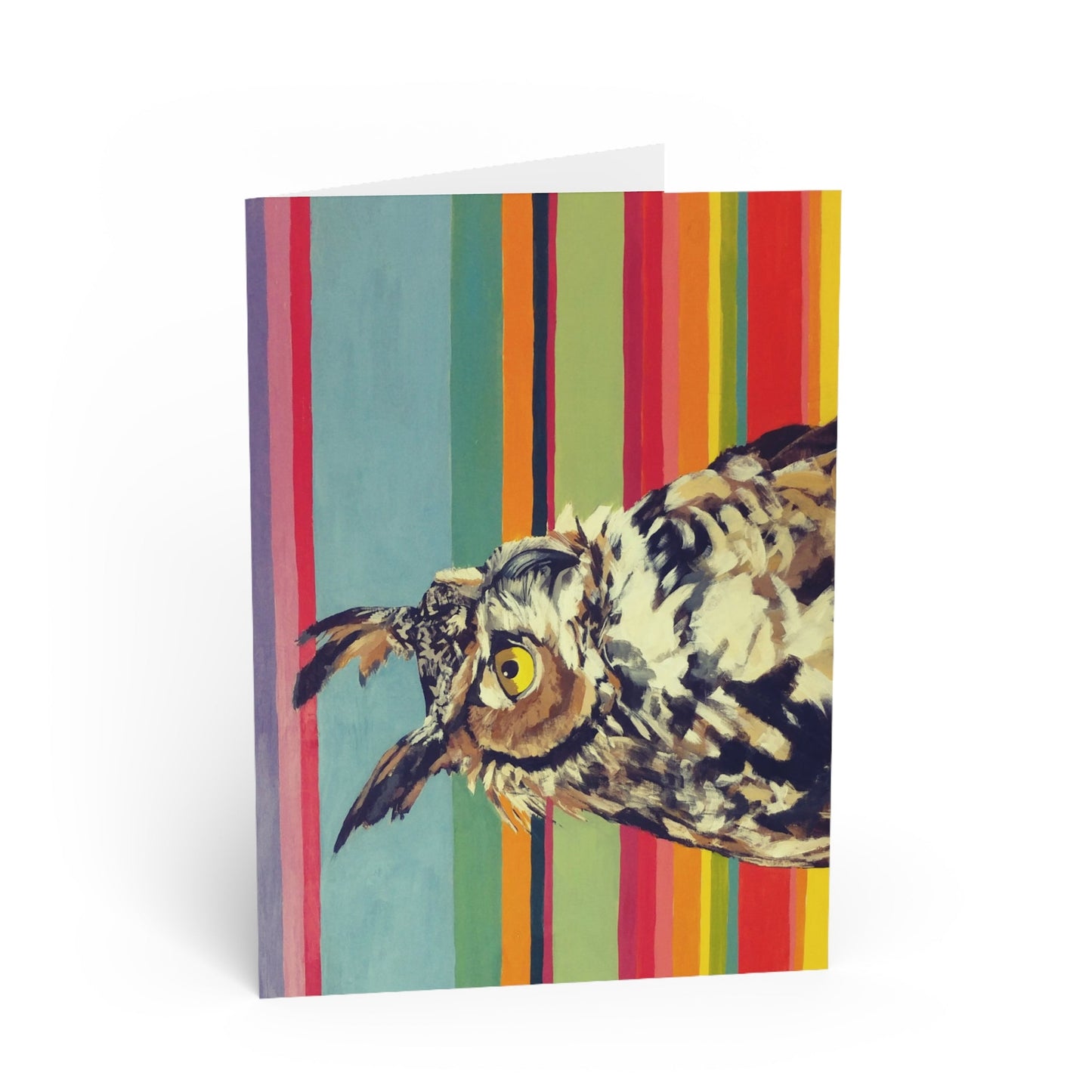 Gaia Owl Rainbow Greeting Card Flyn_Costello_Art