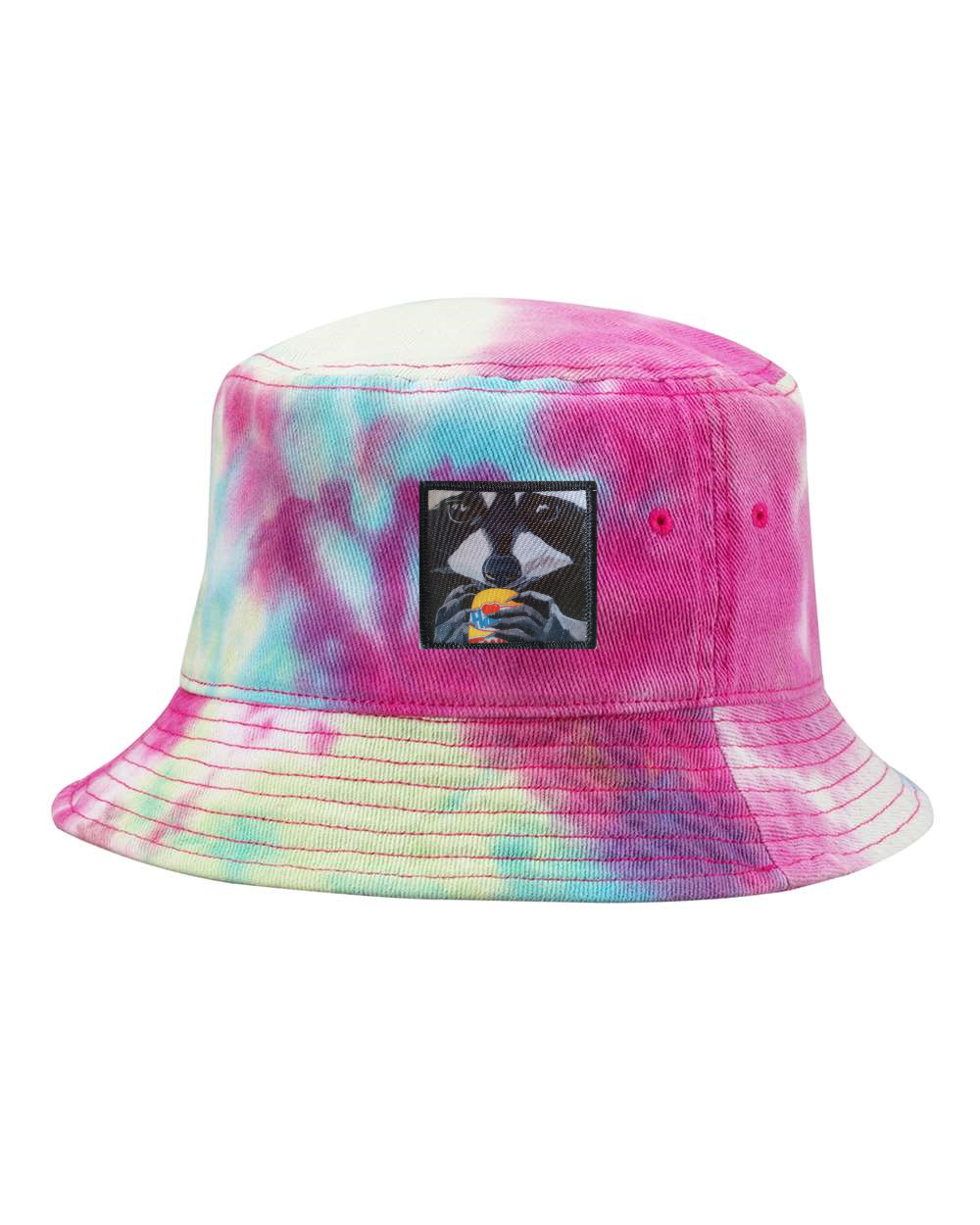 The Snack Kid Raccoon Bucket Hat - Raspberry Mist