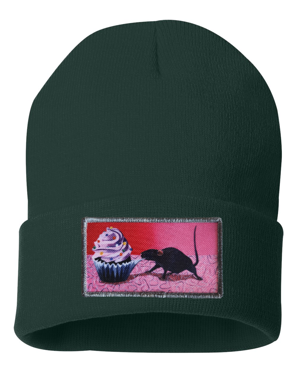 Rats Got My Cake Beanie Hats FlynHats Forest Green