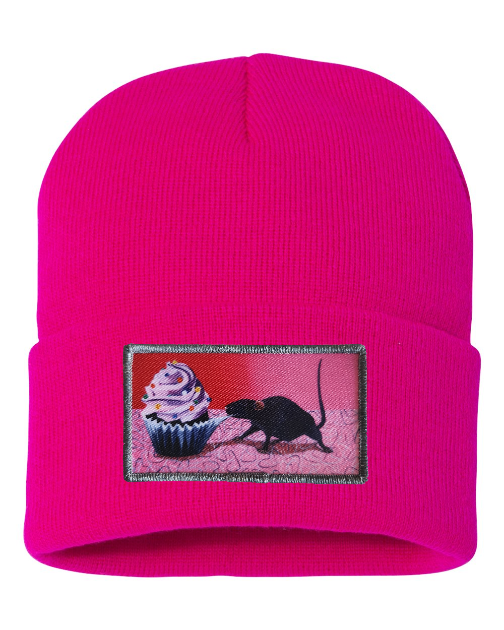 Rats Got My Cake Beanie Hats FlynHats Neon Fuchsia