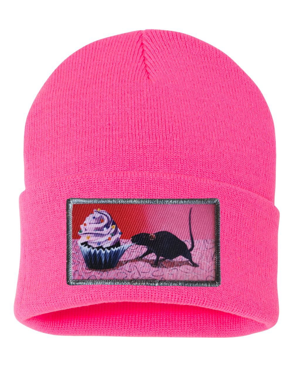 Rats Got My Cake Beanie Hats FlynHats Neon Pink