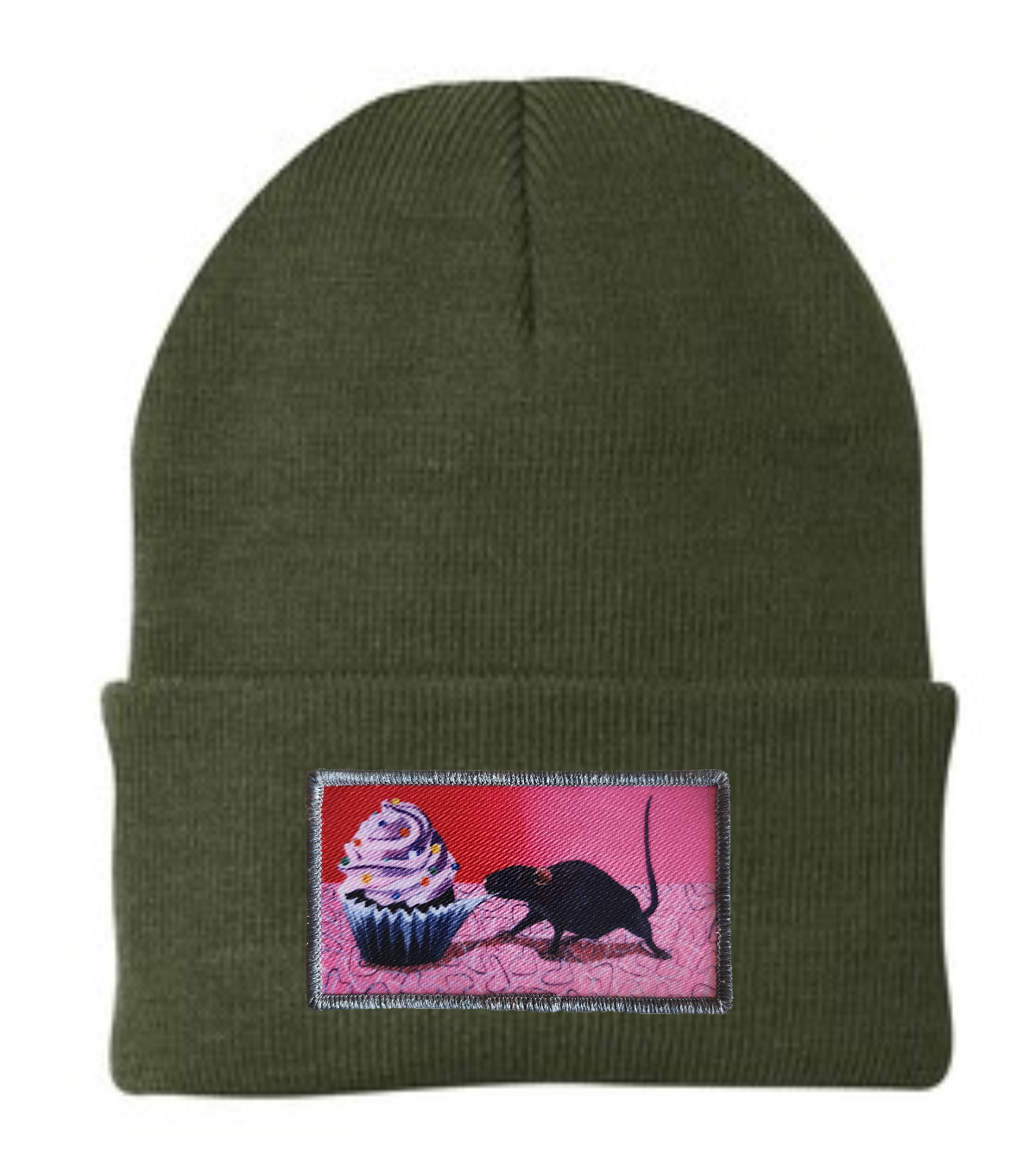Rats Got My Cake Beanie Hats FlynHats Olive