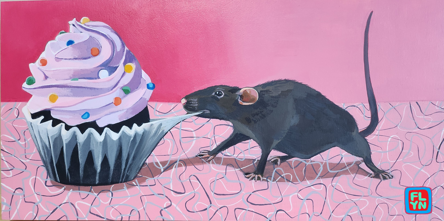 Rats Got My Cake sticker Stickers Flyn Costello 1.5"x3"