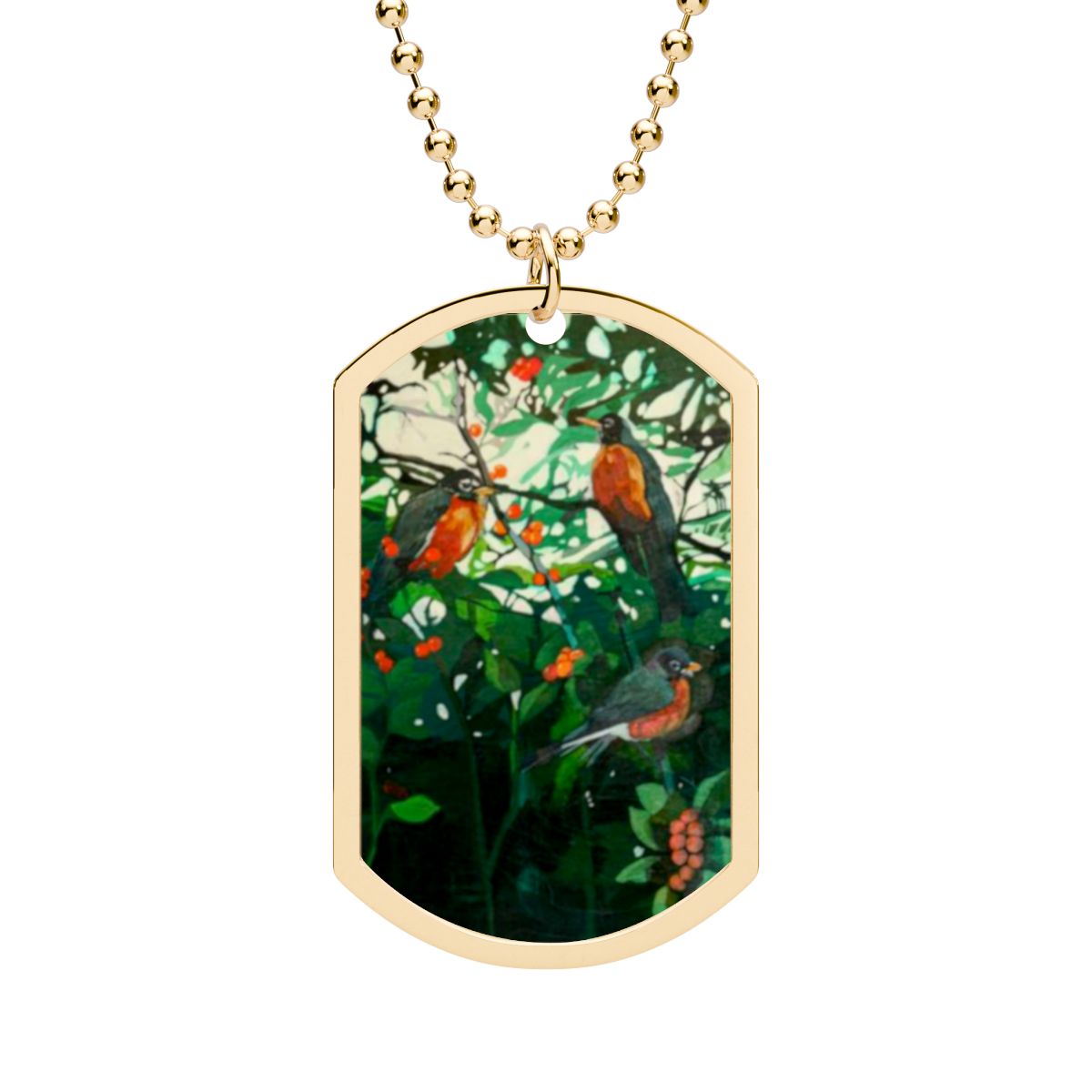 Robins Gold Plated Dog Tag