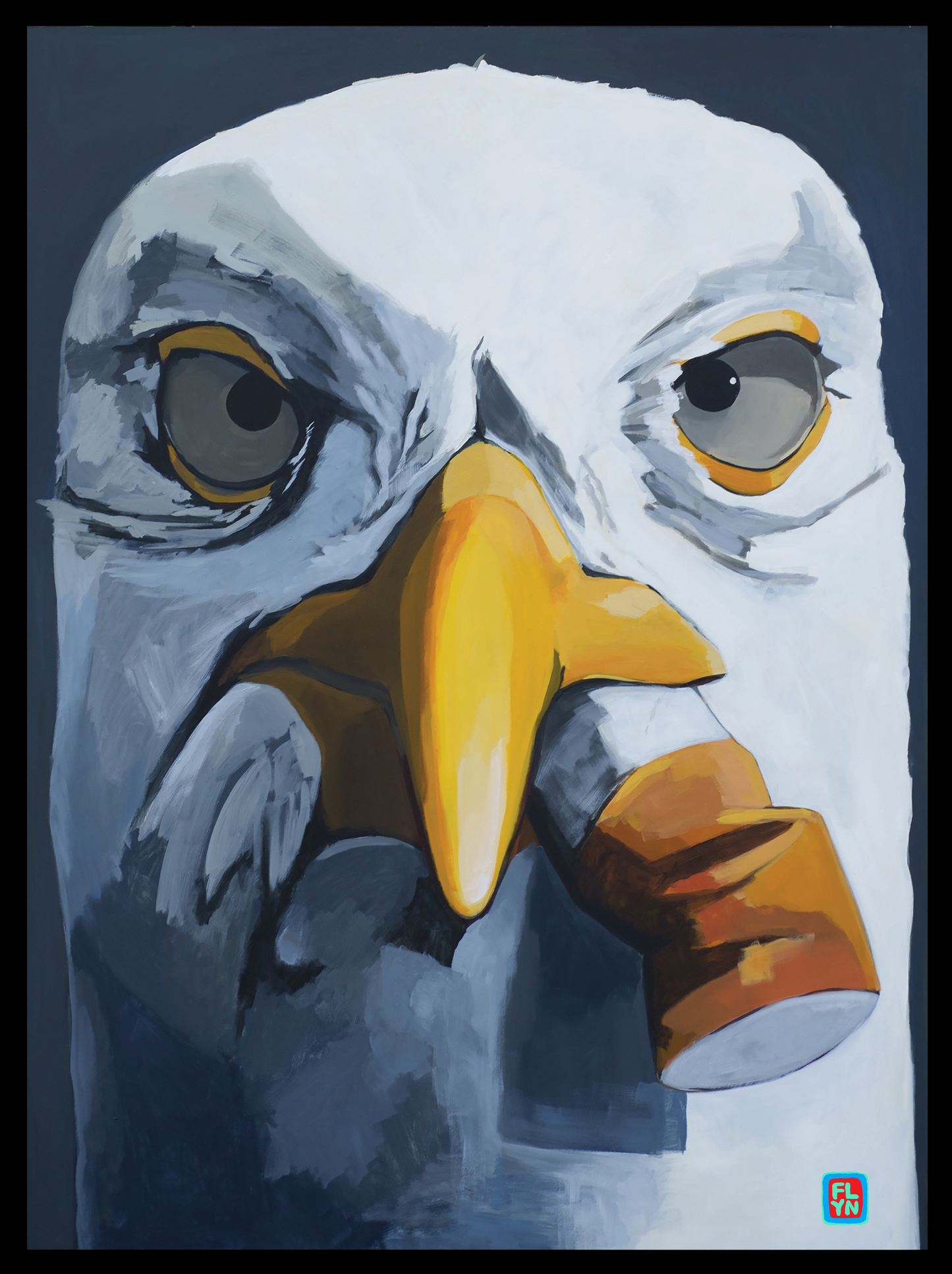 Seagull with Cig Print 6"x9" Prints Flyn_Costello_Art