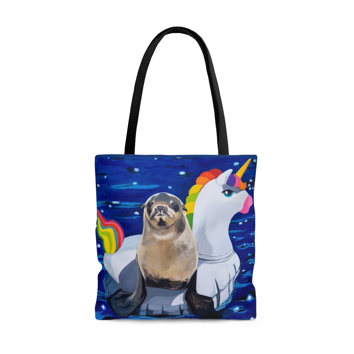 Unicorn Drifter Sea Lion Tote Bag tote bags FlynHats