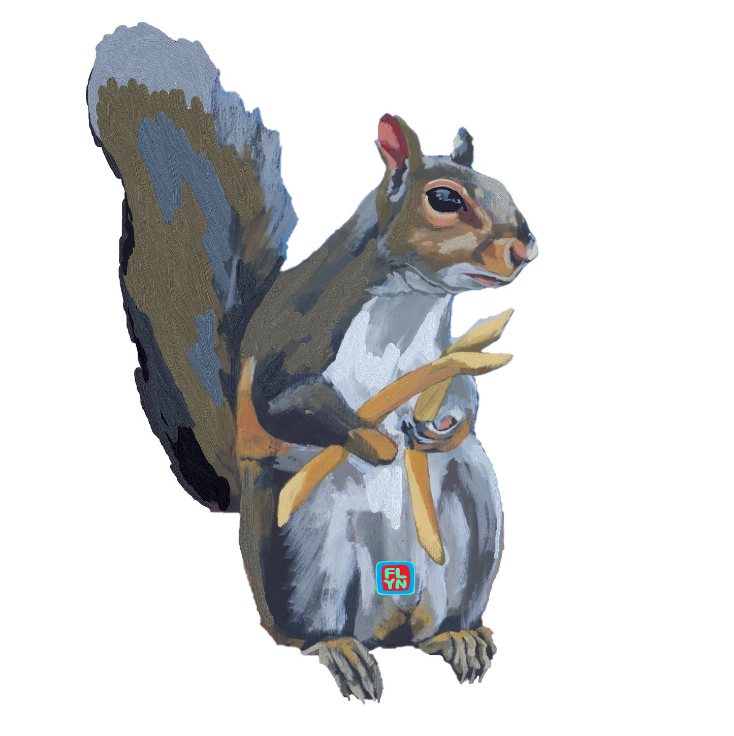 Squirrel Fries Cut Out Sticker Stickers FlynHats 2"x1"