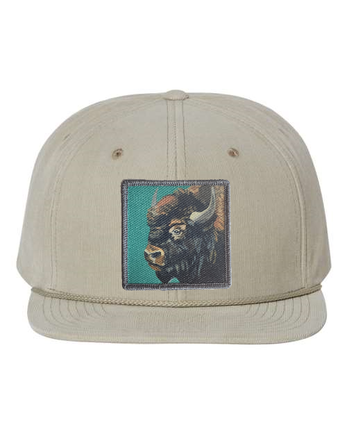 Tan Corduroy Flat Bill Trucker Hats Flyn Costello Bison  