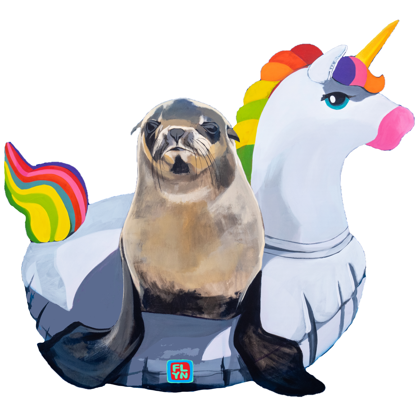 Unicorn Drifter Cut Out Sticker Stickers FlynHats 2"x2"