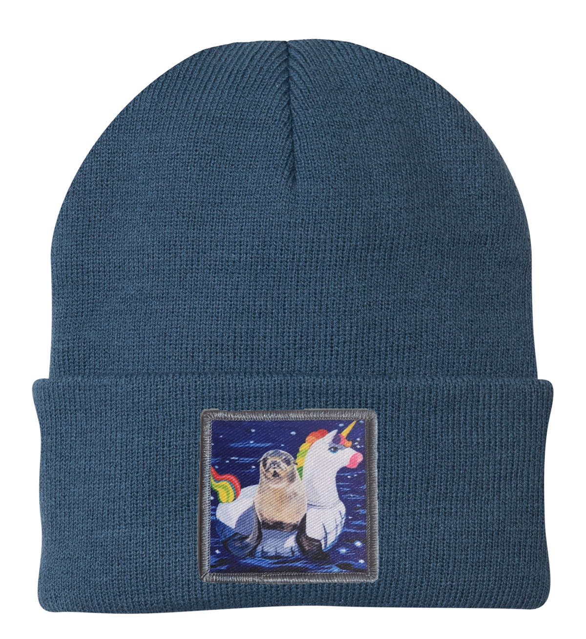 Unicorn Drifter Seal Beanie Hats Flyn Costello Dusty Blue  